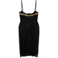 Lace Slip Dress with Floral Embellishment - view 2