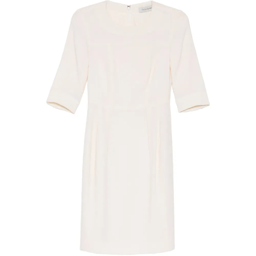 Ivory Tailored Wool Midi Dress - Saint Laurent