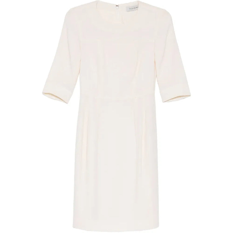 Ivory Tailored Wool Midi Dress - Saint Laurent