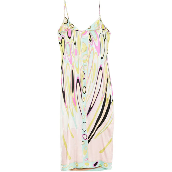 Abstract Print Slip Maxi Dress