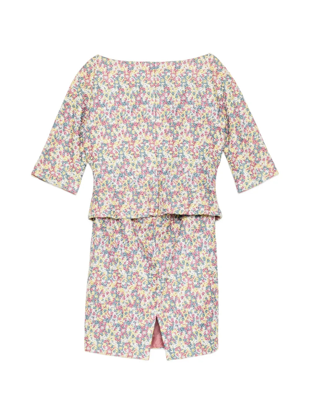 Pastel Ditsy Floral Embroidered Top & Skirt Set - view 2
