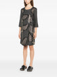 2006 Embellished Leaf Gray Silk Dress - view 3