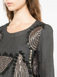 2006 Embellished Leaf Gray Silk Dress - view 5