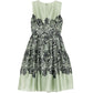 Mint Silk Floral Lace Print Dress - view 2