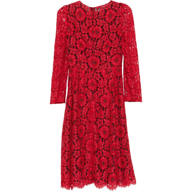 Red Floral Lace Maxi Dress - view 2