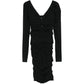 Draped Silk Midi Dress with Belt - view 2