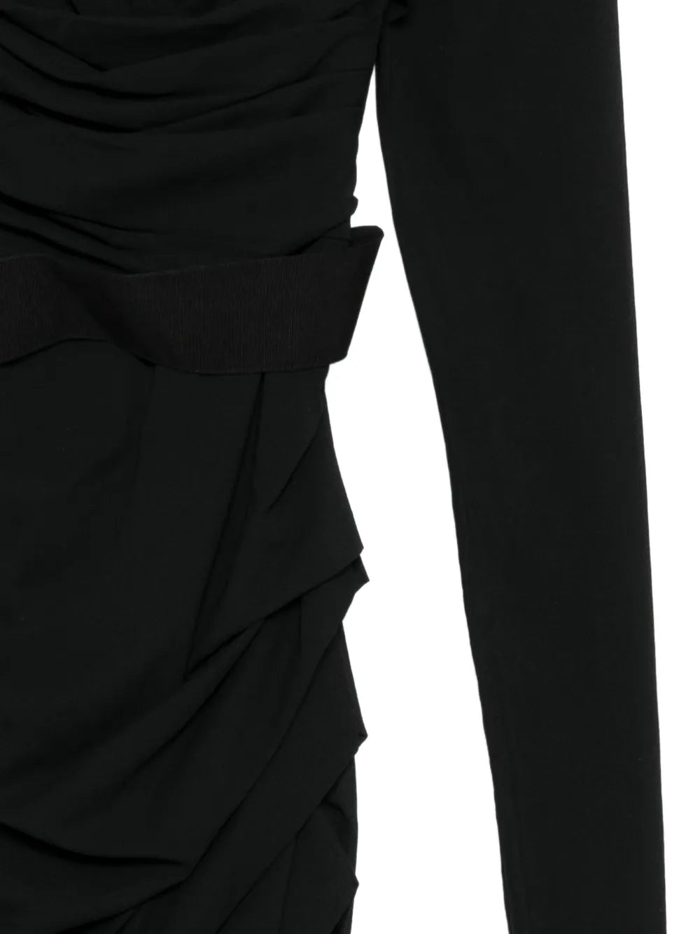 Draped Silk Midi Dress with Belt - view 3