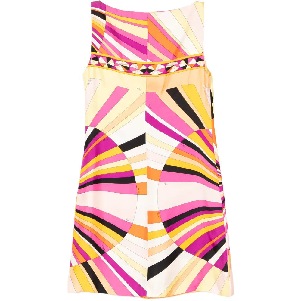 1960s Geometric Print Sleveless Dress - view 2