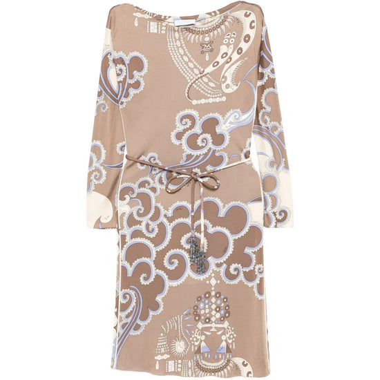 Brown Abstract Print Dress - PUCCI