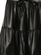 Black Leather Tiered Skirt - view 3