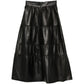 Black Leather Tiered Skirt - view 2