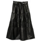 Black Leather Tiered Skirt - Valentino Garavani