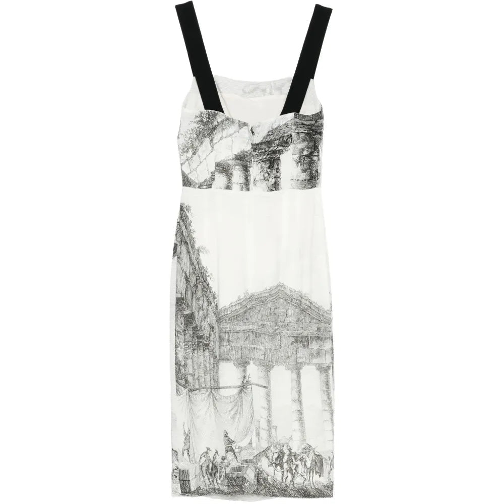 2014 Greek Temple Printed Crepe Midi Dress - view 2