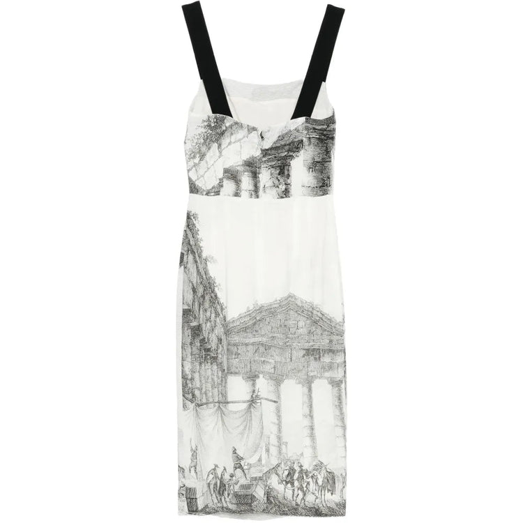 2014 Greek Temple Printed Crepe Midi Dress - view 2