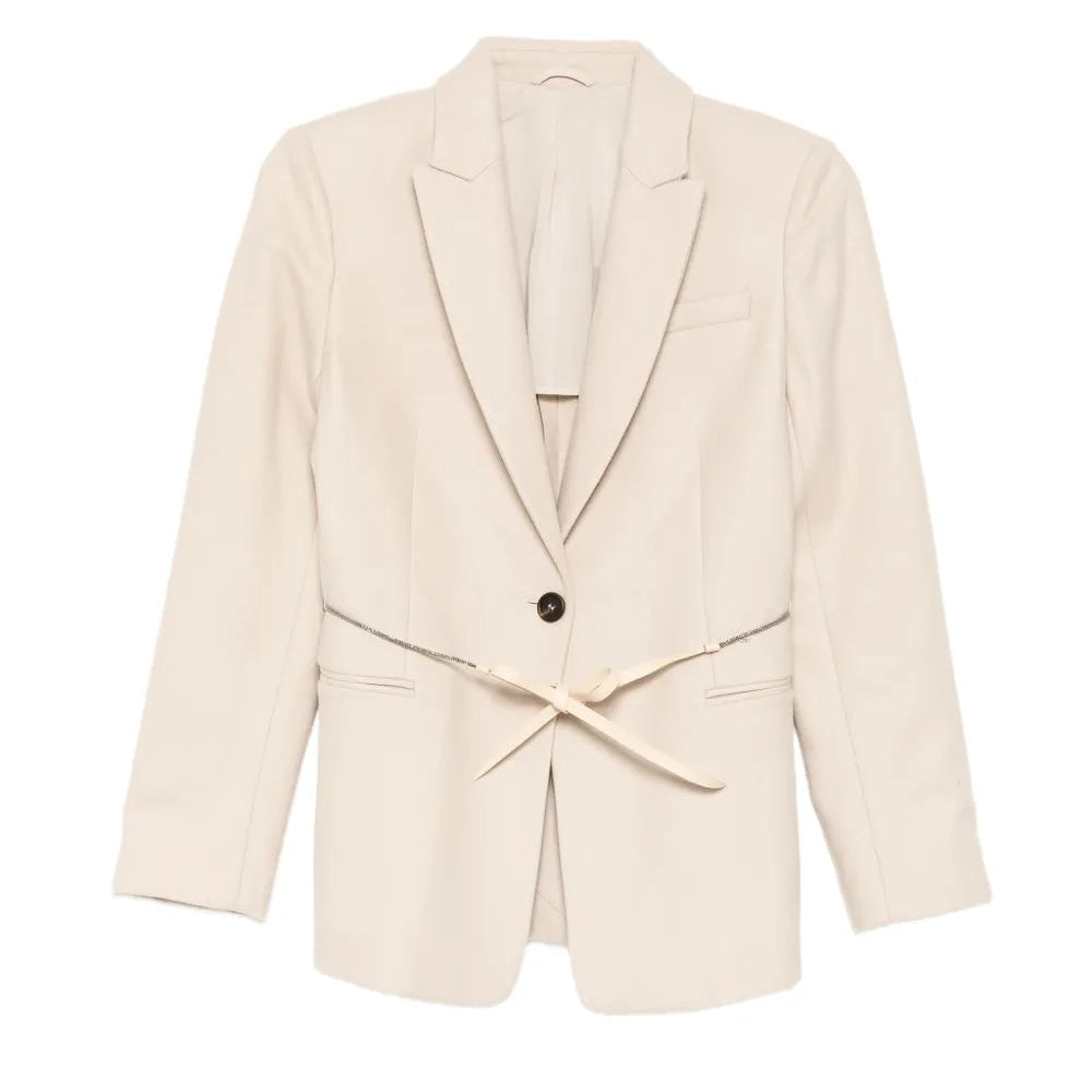 Beige Wool Blazer - BRUNELLO CUCINELLI VINTAGE