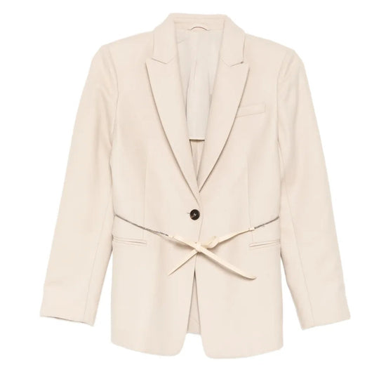 Beige Wool Blazer - BRUNELLO CUCINELLI VINTAGE