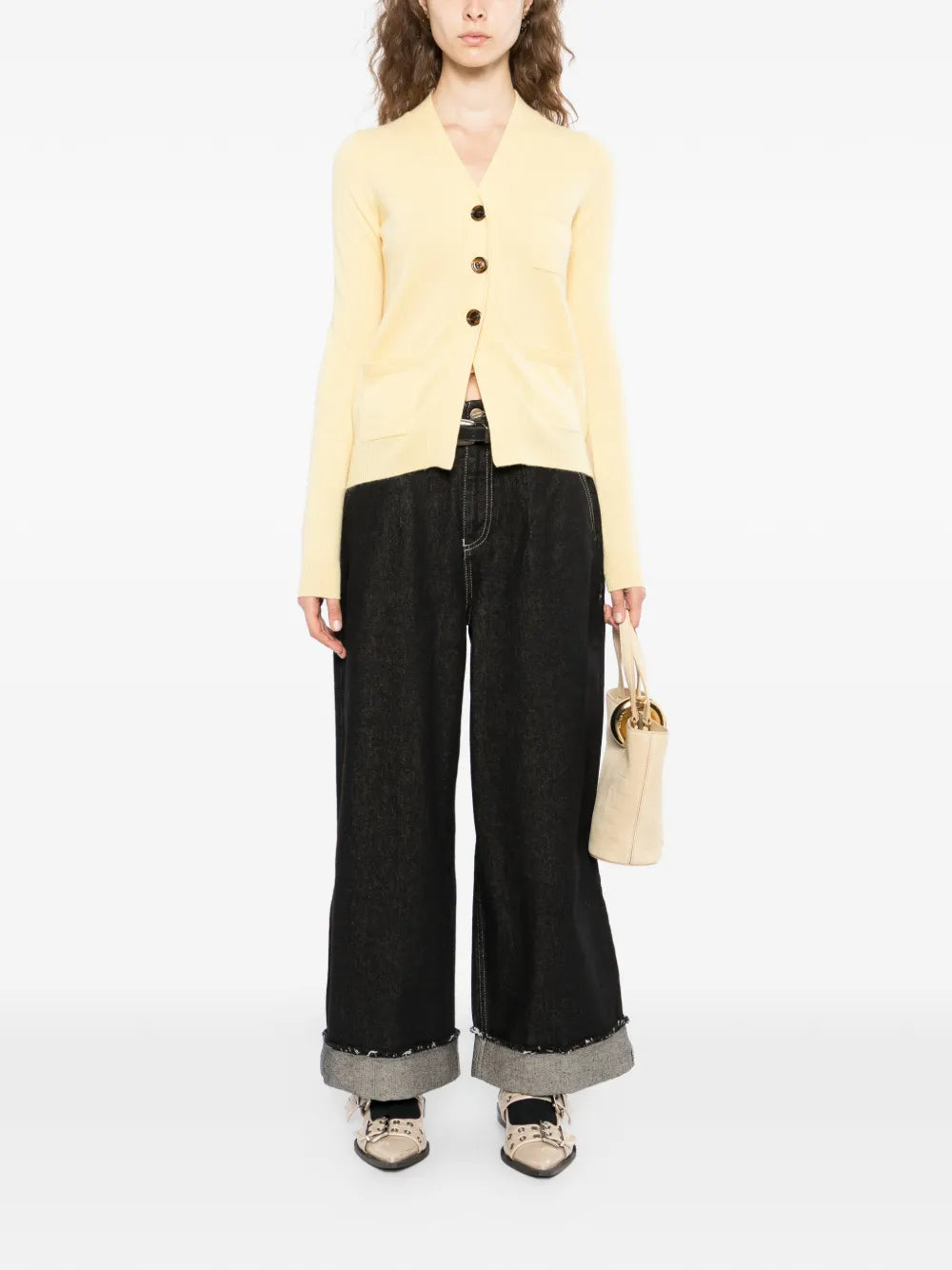 Yellow Cashmere Cardigan - view 2