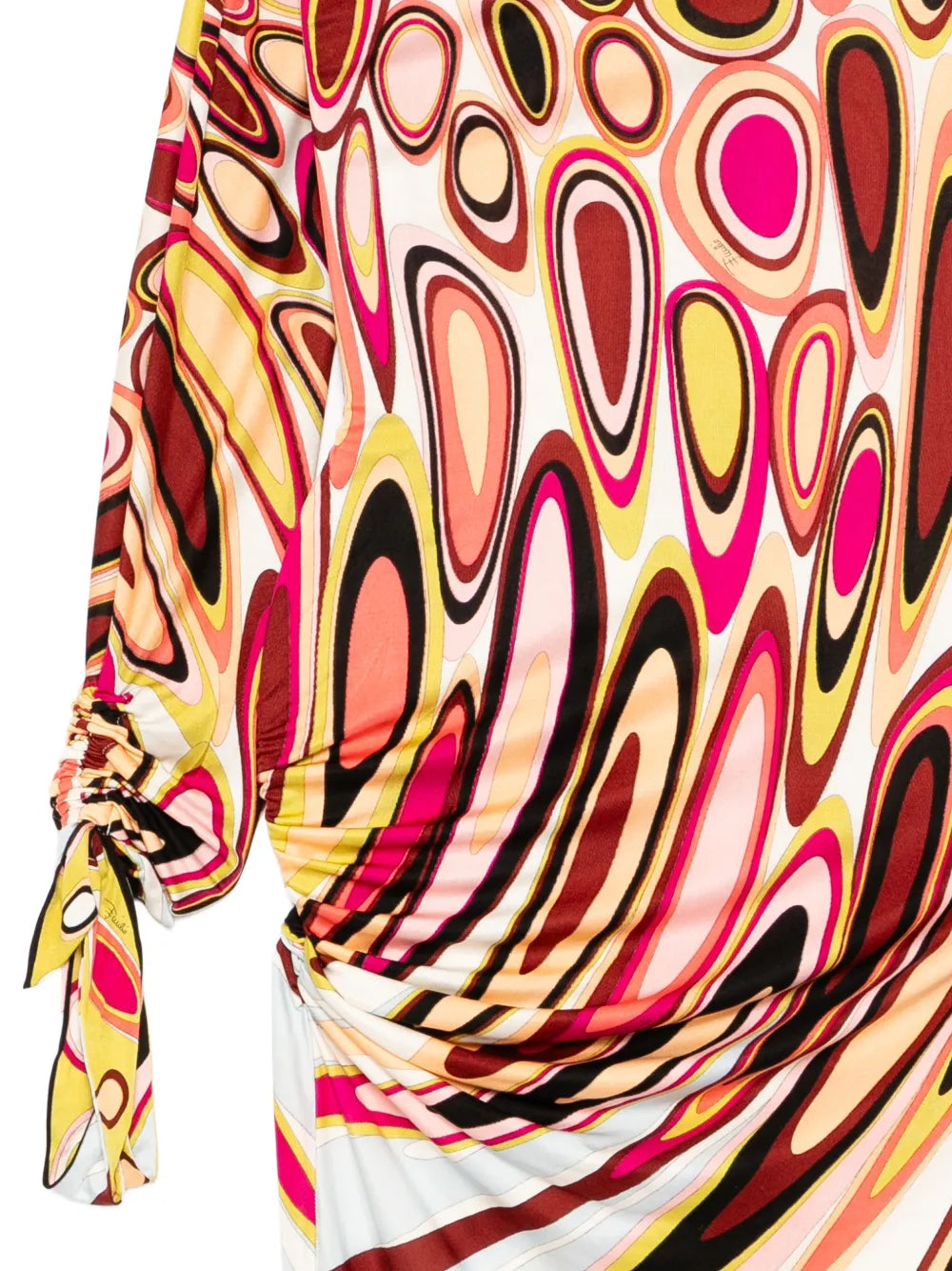 Abstract Print Draped Dress - view 3