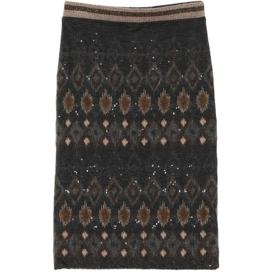 Textured Virgin Wool Skirt - BRUNELLO CUCINELLI VINTAGE