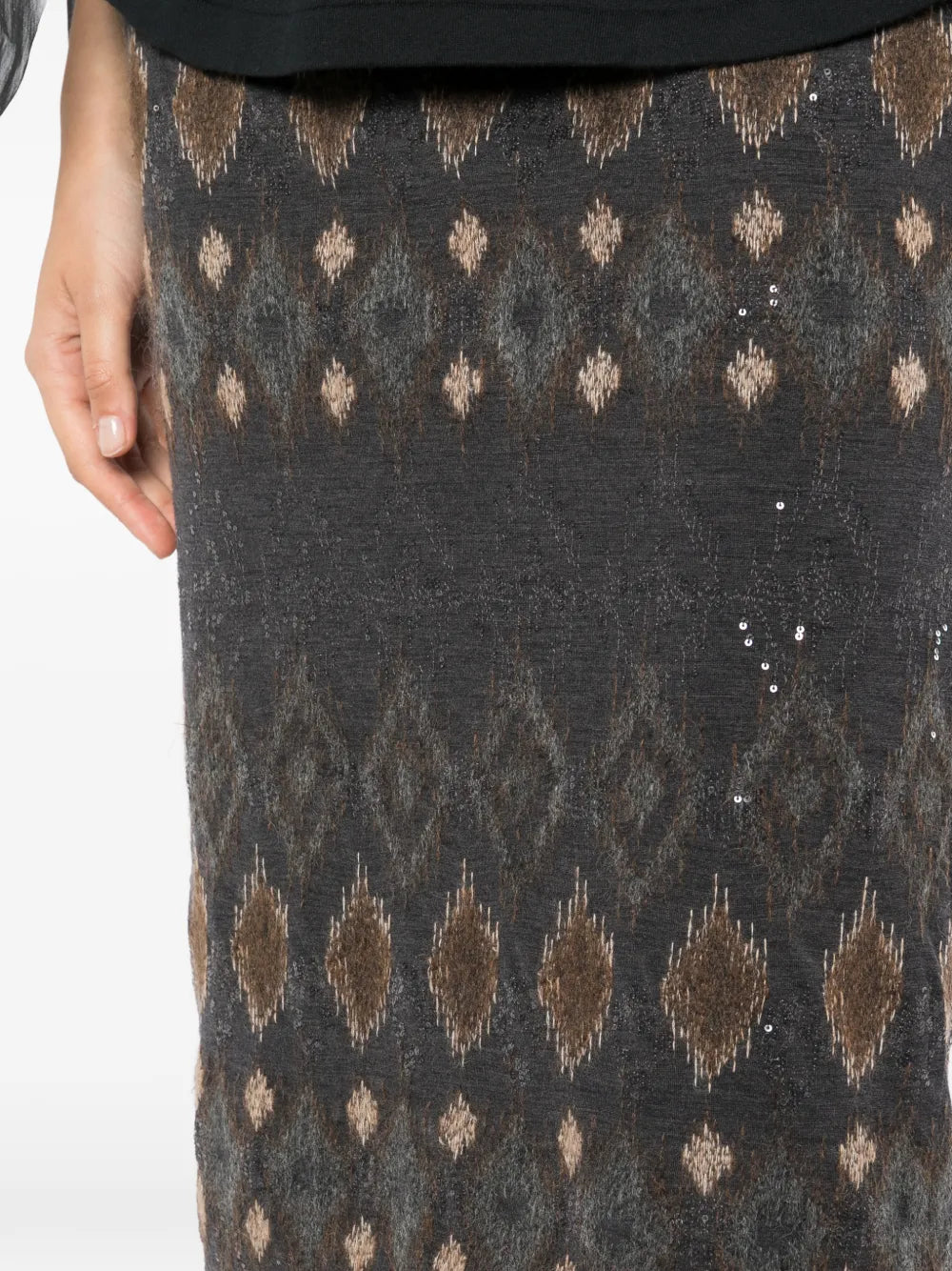 Textured Virgin Wool Skirt - view 5