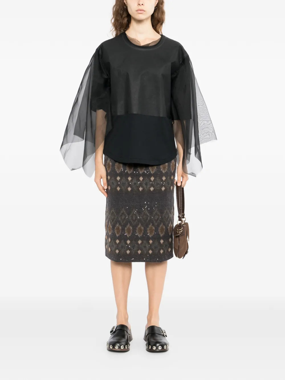 Textured Virgin Wool Skirt - view 2