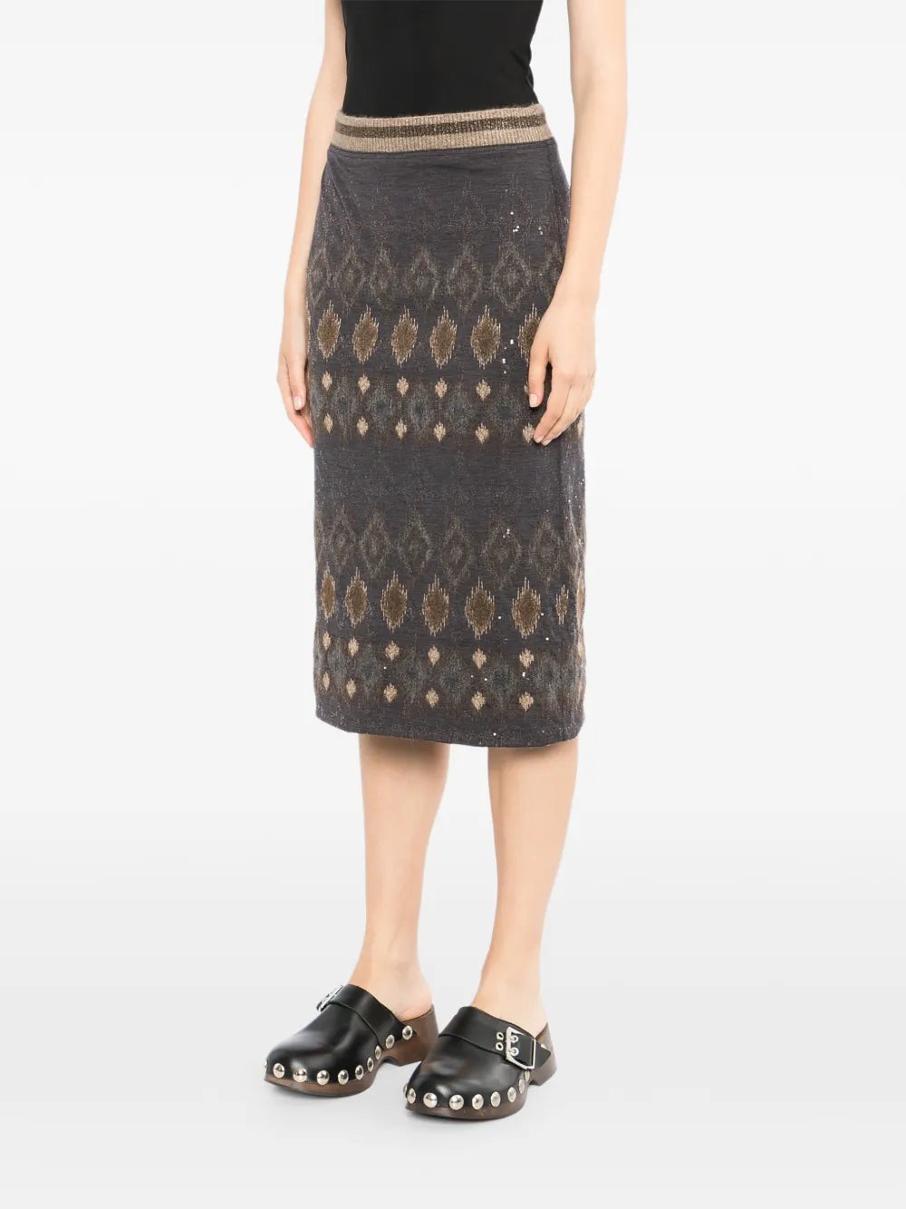 Textured Virgin Wool Skirt - view 3
