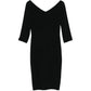 Black V-Neck Tailored Midi Dress - Dolce & Gabbana