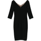 Black V-Neck Tailored Midi Dress - view 2