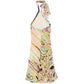 Abstract Print Halter Neck Dress