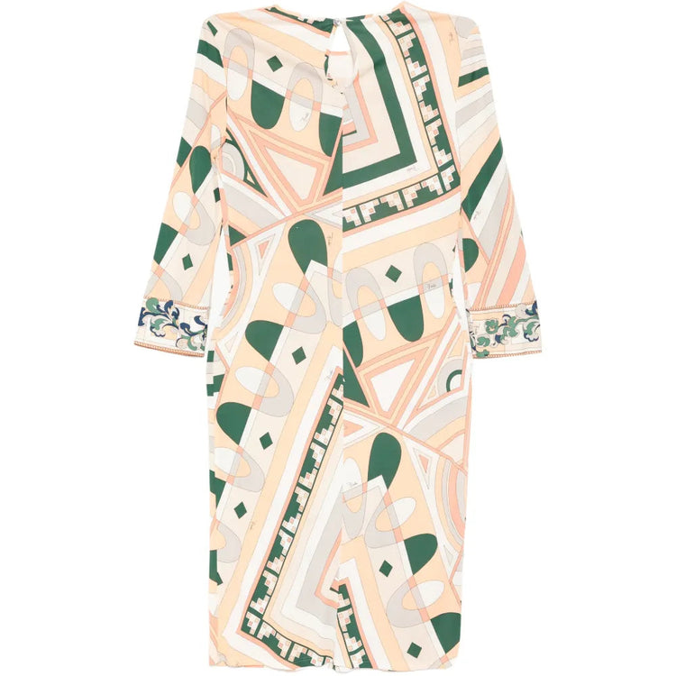 Geometric Print Long Sleeve Dress - view 2