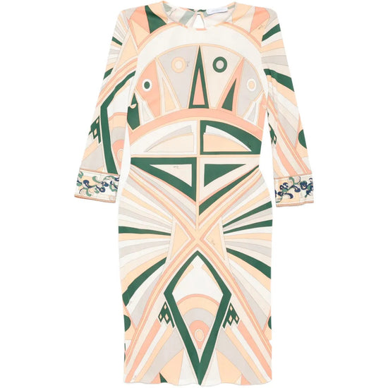 Geometric Print Long Sleeve Dress - PUCCI