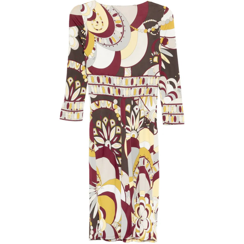 Abstract Print Long Sleeve Dress - view 2