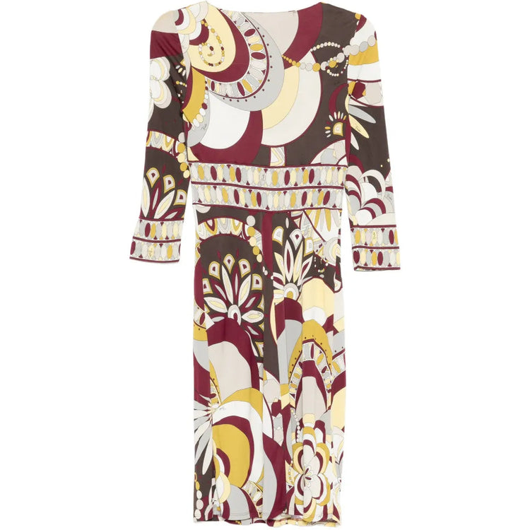 Abstract Print Long Sleeve Dress - view 2