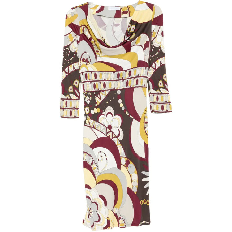 Abstract Print Long Sleeve Dress - PUCCI