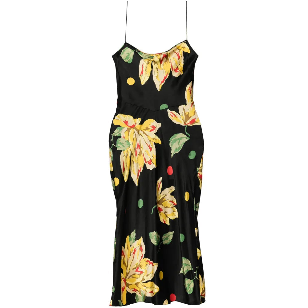 Floral Silk Slip Dress - view 2