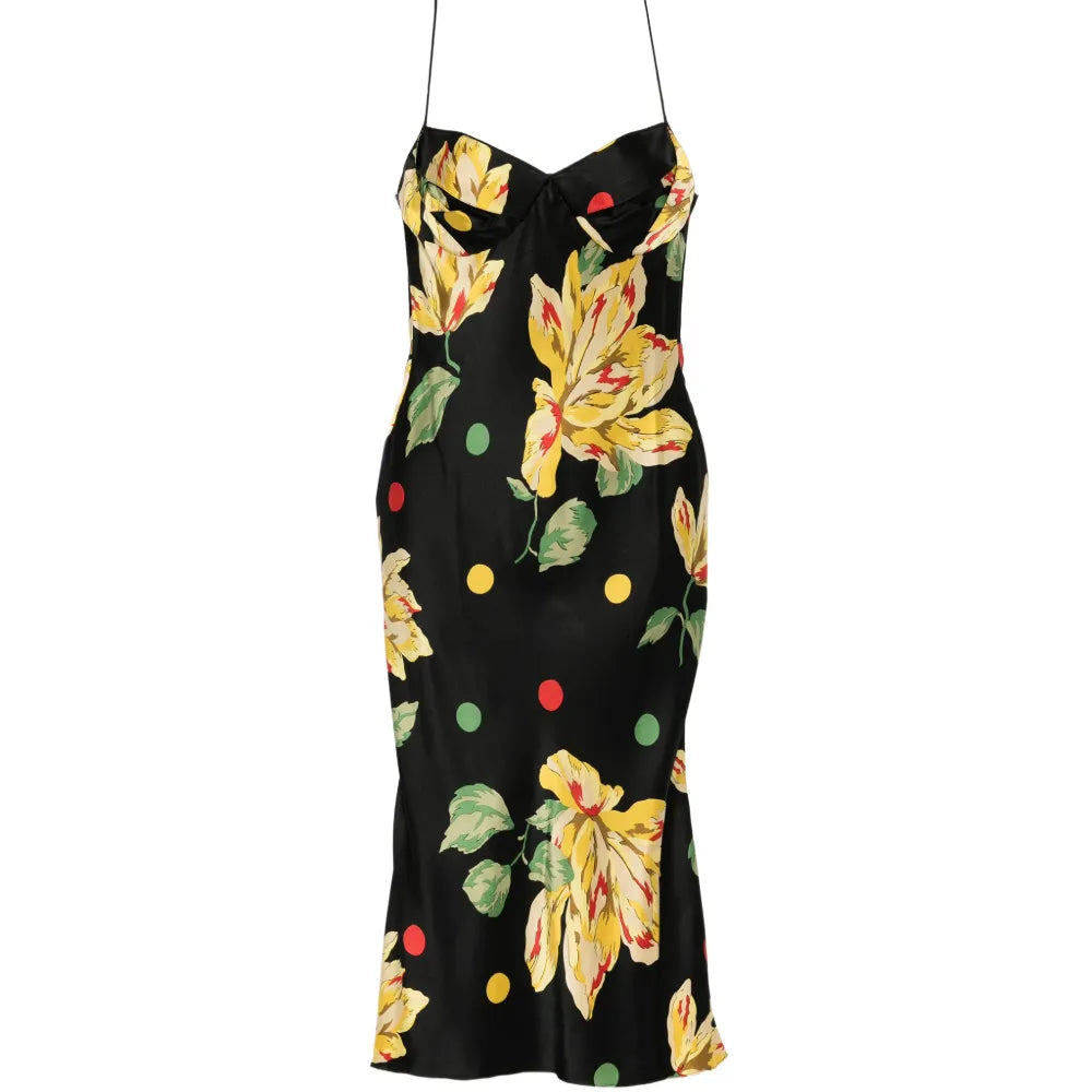 Floral Silk Slip Dress - John Galliano