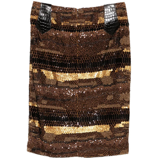 Sequin silk skirt from Dolce & Gabbana featuring shimmering sequins and a flowing design, perfect for elegant occasions.