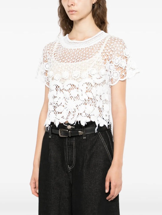 White Crochet Top - view 3