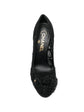 Black Lace Camellia Pumps - view 4