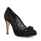 Black Lace Camellia Pumps - view 2
