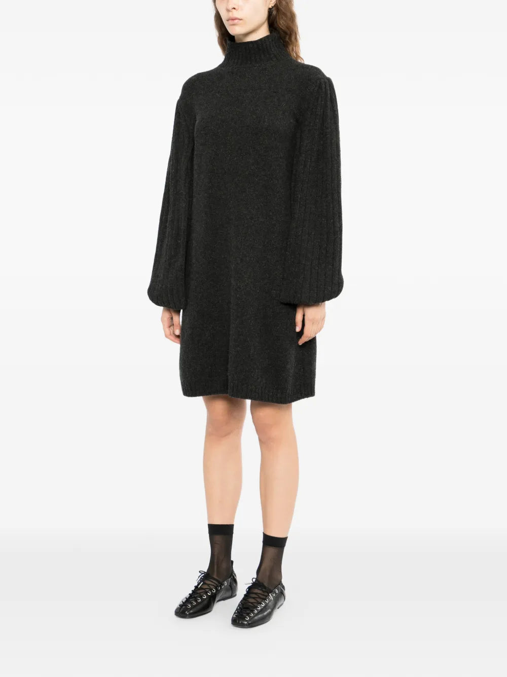 2007 Charcoal Knitted Cashmere Dress - view 3