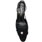 Black Slingback Camellia Heels