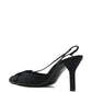 Black Slingback Camellia Heels