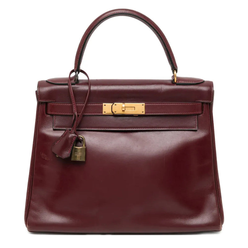 Rouge H Box Leather Retourne Kelly 28 - Hermès