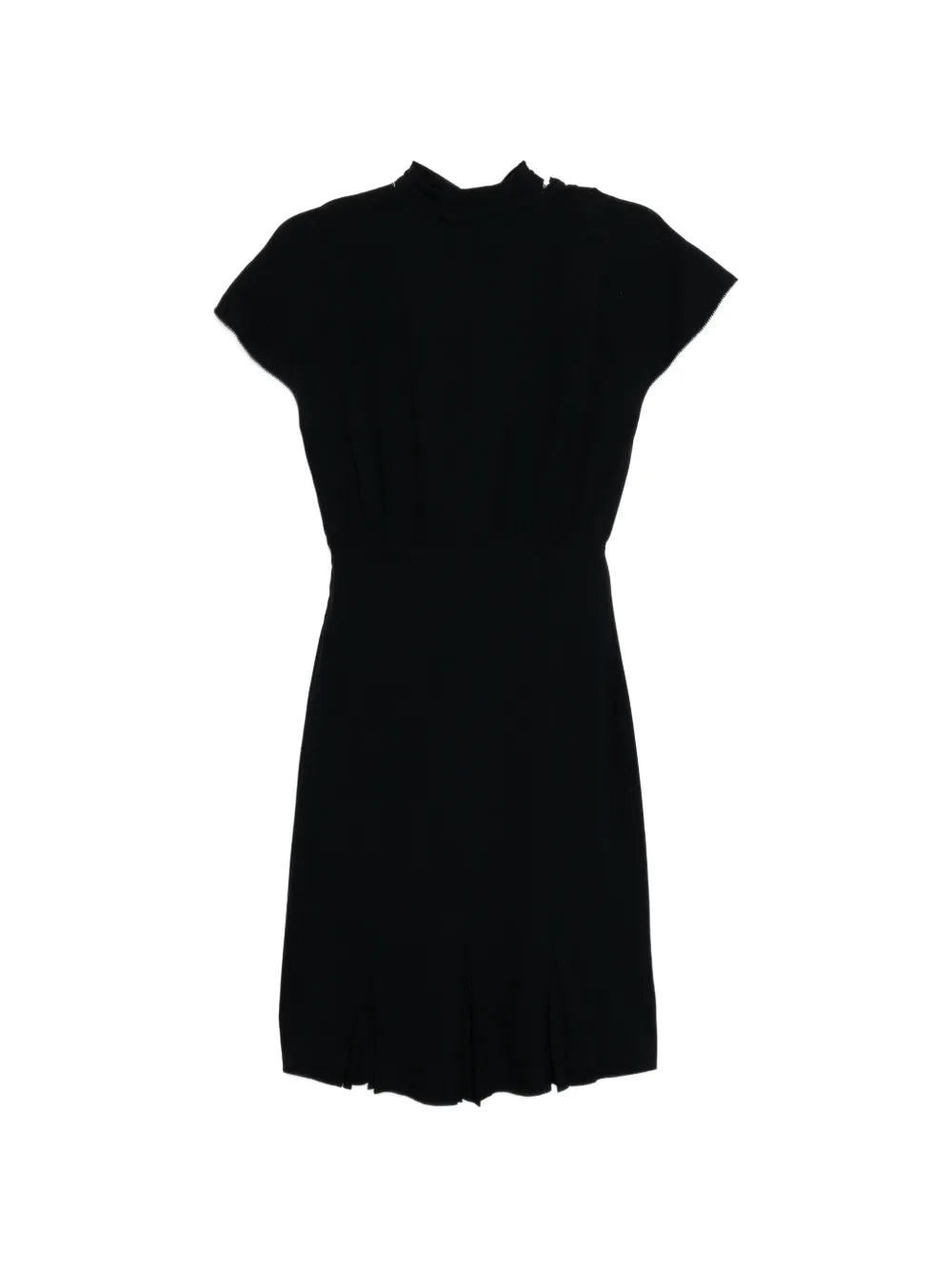 Short Sleeve Tie Neck Dress - view 2