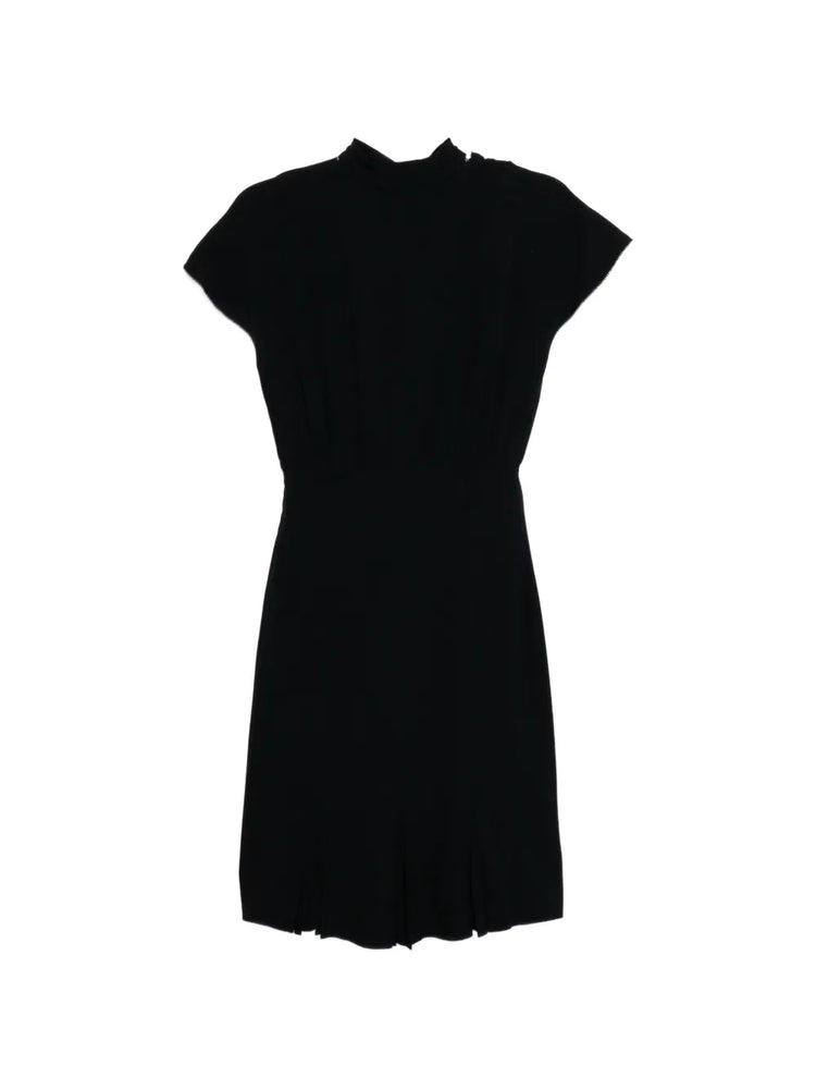 Short Sleeve Tie Neck Dress - view 2