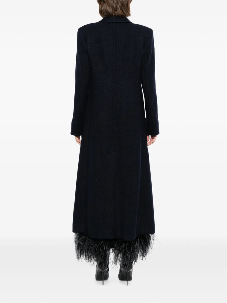 Navy Wool Coat - view 4
