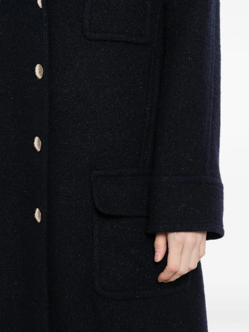 Navy Wool Coat - view 5
