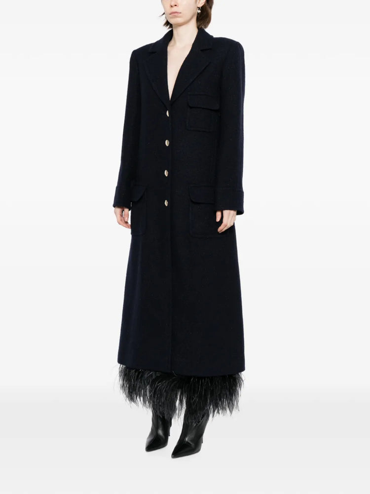 Navy Wool Coat - view 3