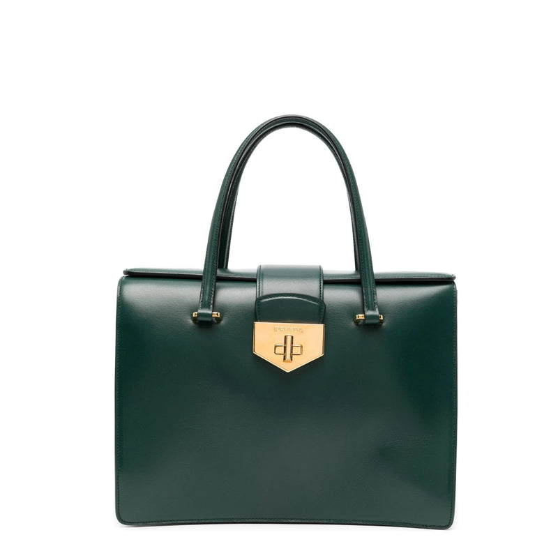 Turnlock Top Handle Bag Emerald